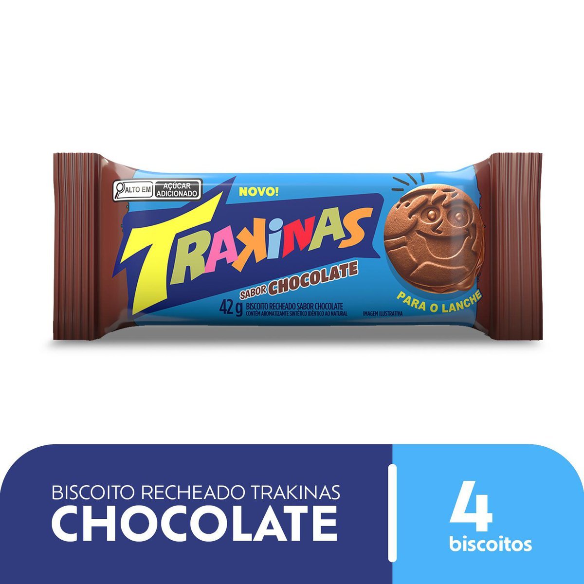 Biscoito Recheado Trakinas Chocolate 42g