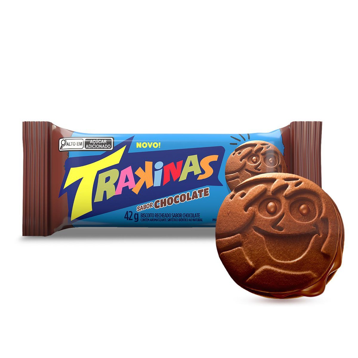 Biscoito Recheado Trakinas Chocolate 42g