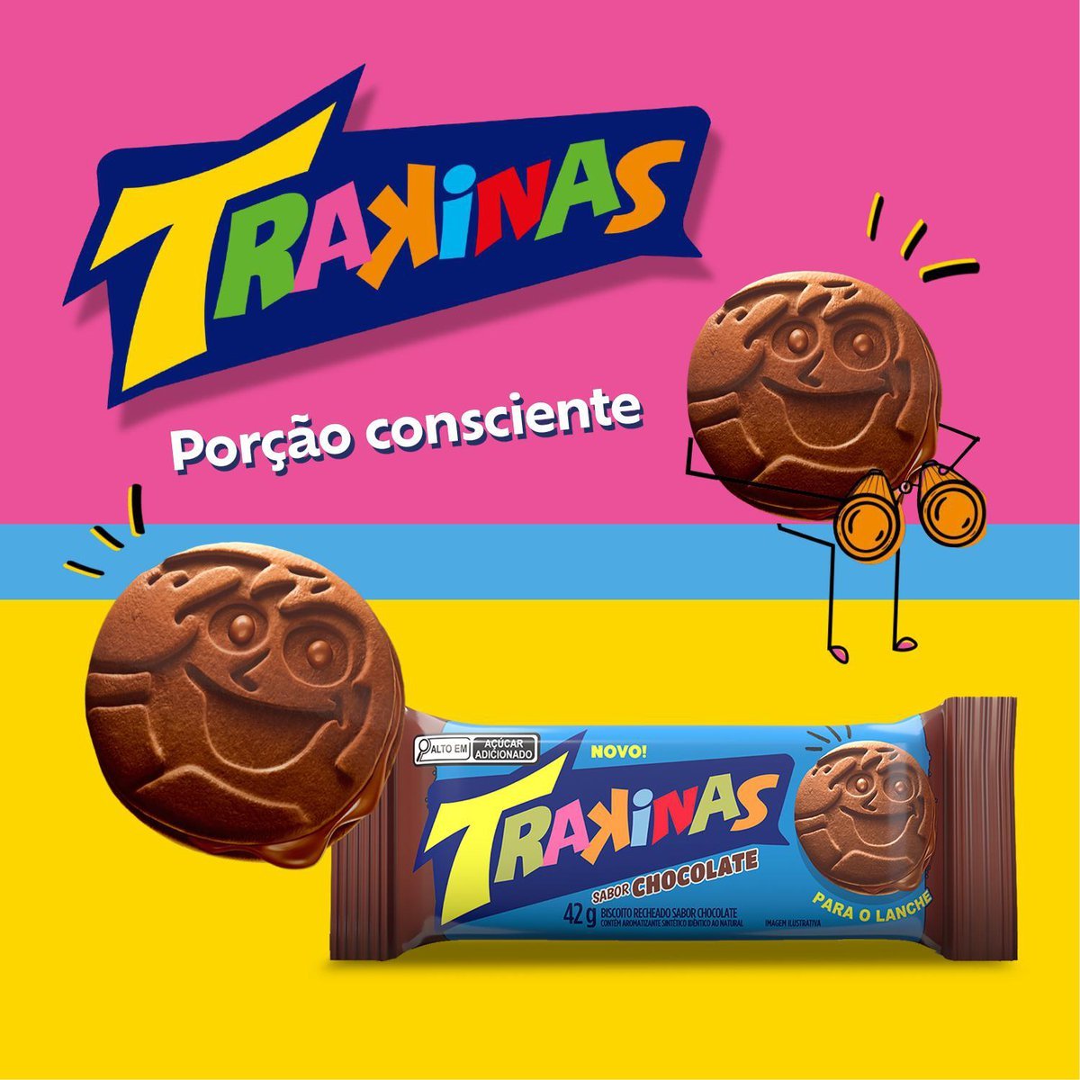 Biscoito Recheado Trakinas Chocolate 42g