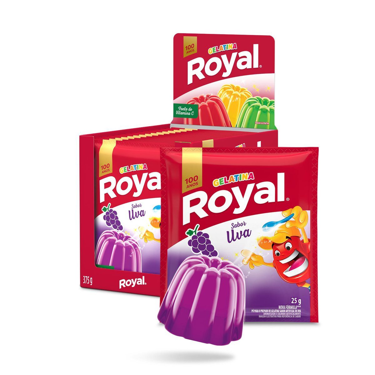 Gelatina Em P Royal Uva Caixa Com 15 Unidades De 25g