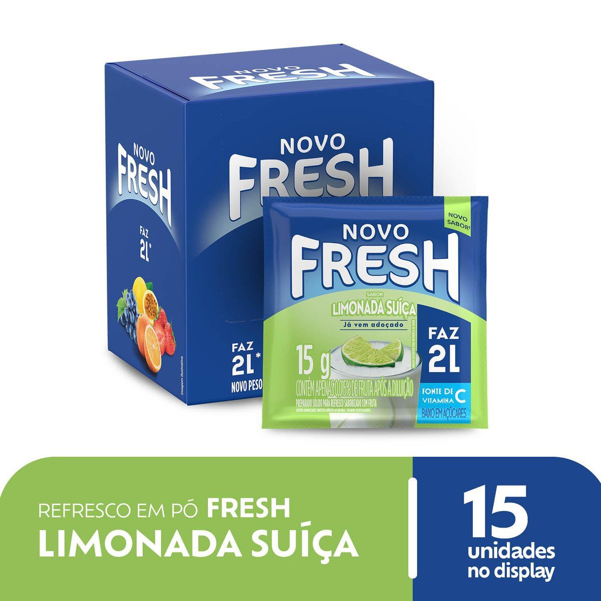 Refresco Em P Fresh Limonada Suia Caixa Com 15 Unidades De 15g