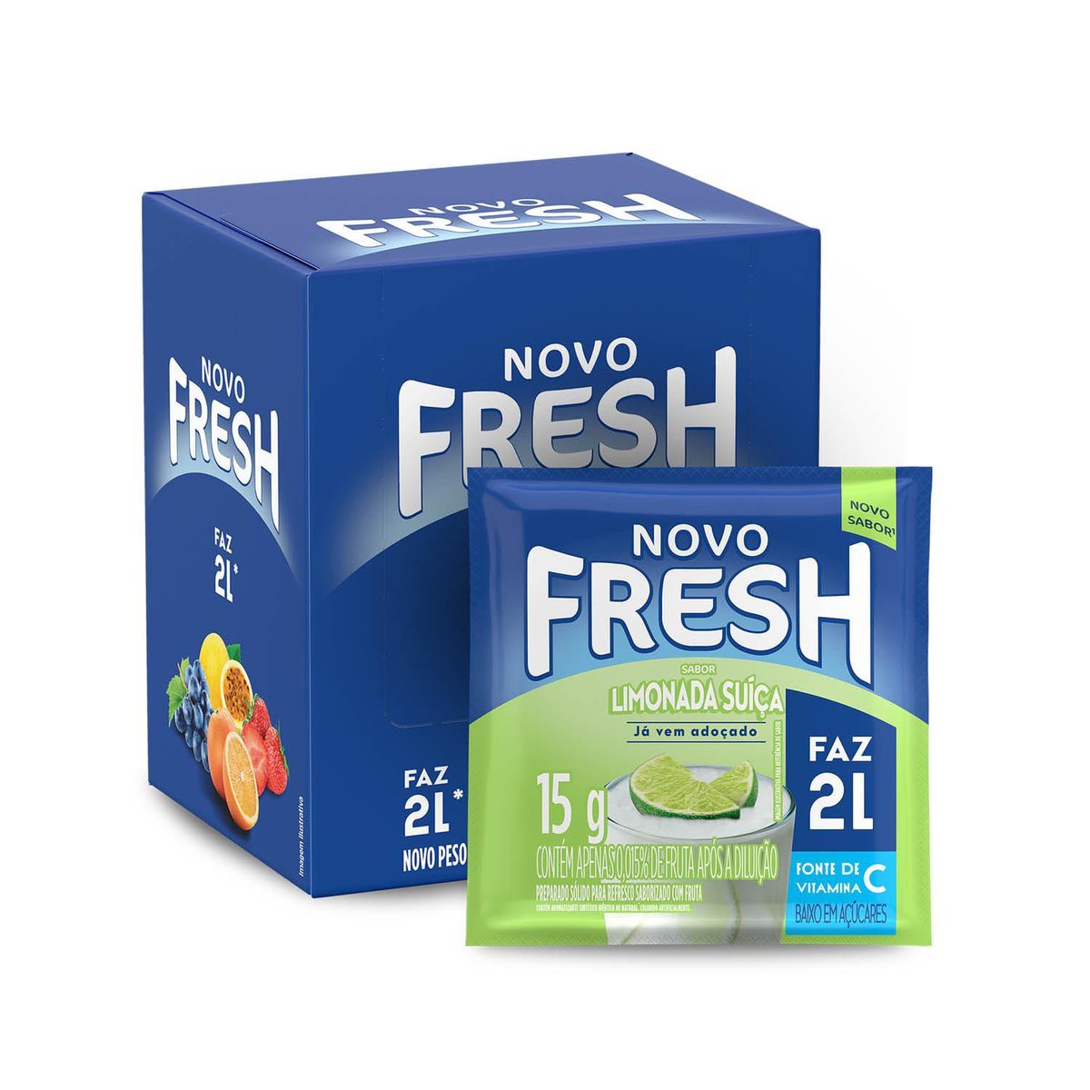 Refresco Em P Fresh Limonada Suia Caixa Com 15 Unidades De 15g