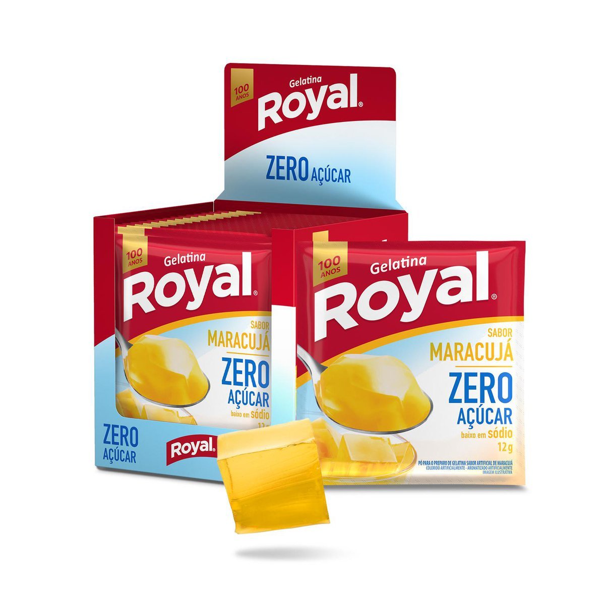 Gelatina Em P Royal Zero Acar Maracuj Caixa Com 12 Unidades De 12g