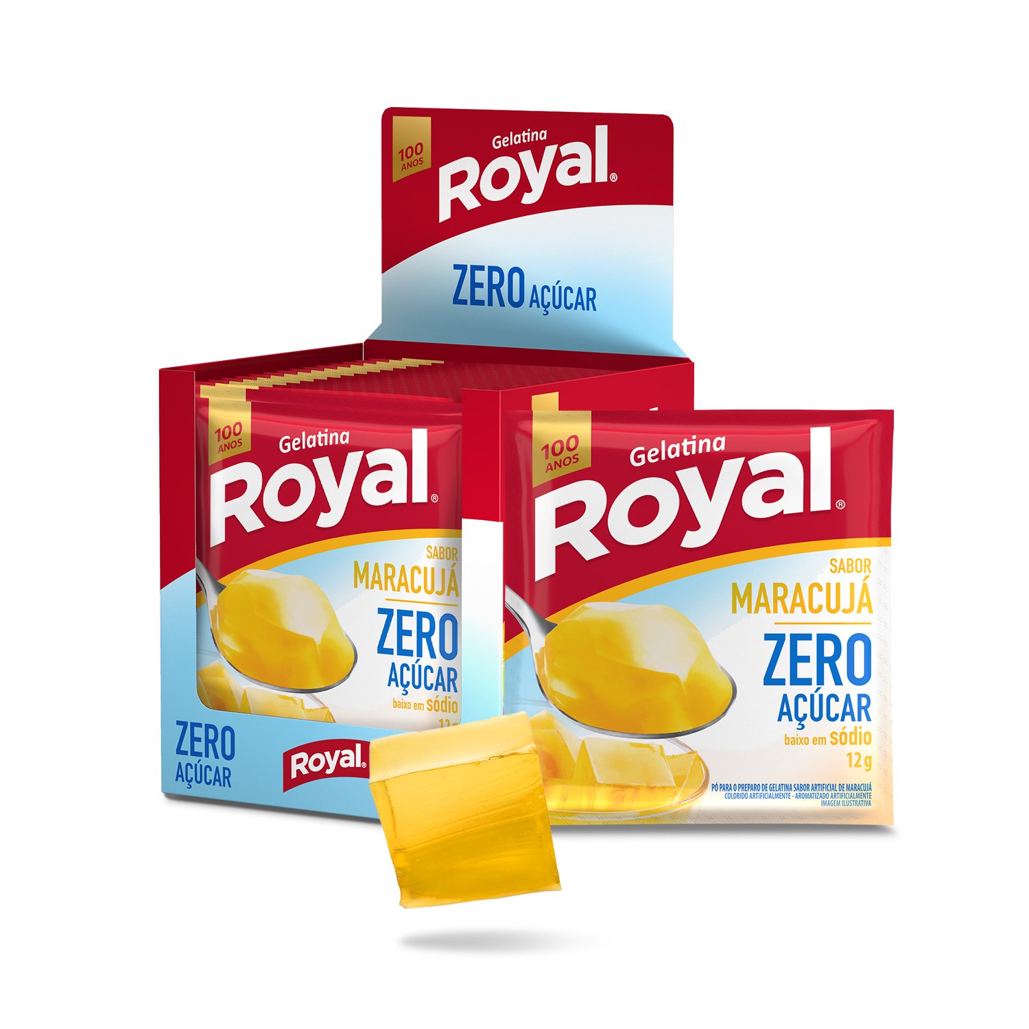 Gelatina Em P Royal Zero Acar Maracuj Caixa Com 12 Unidades De 12g