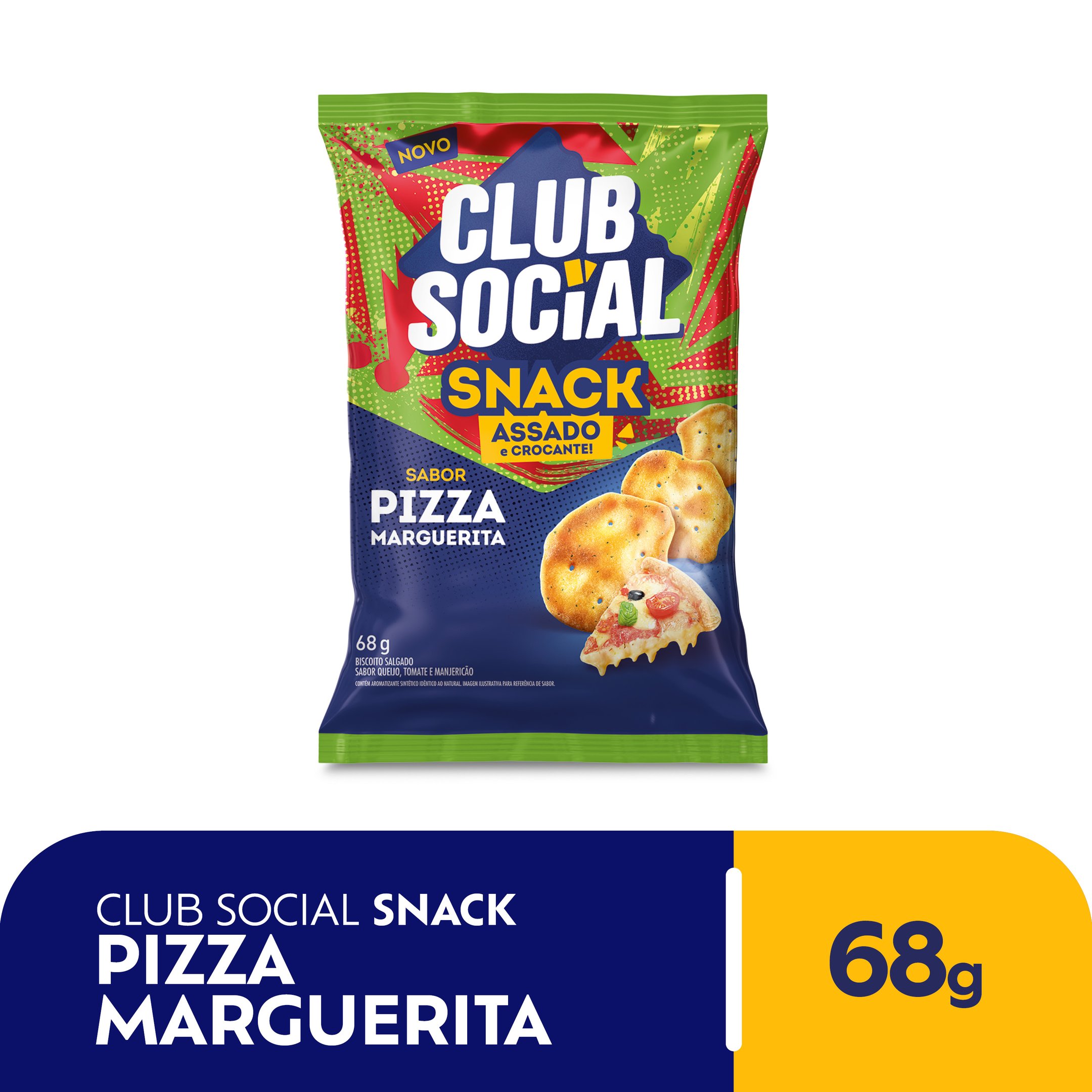 Salgadinho Club Social snack pizza 68g