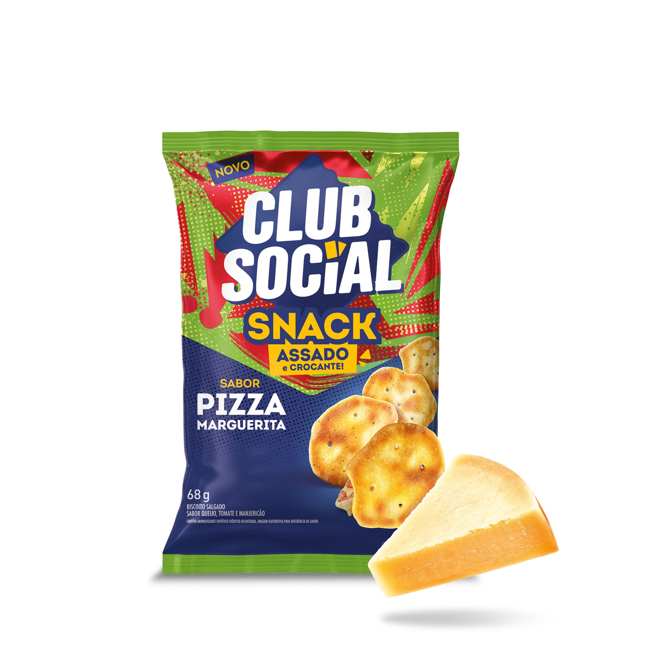 Salgadinho Club Social snack pizza 68g