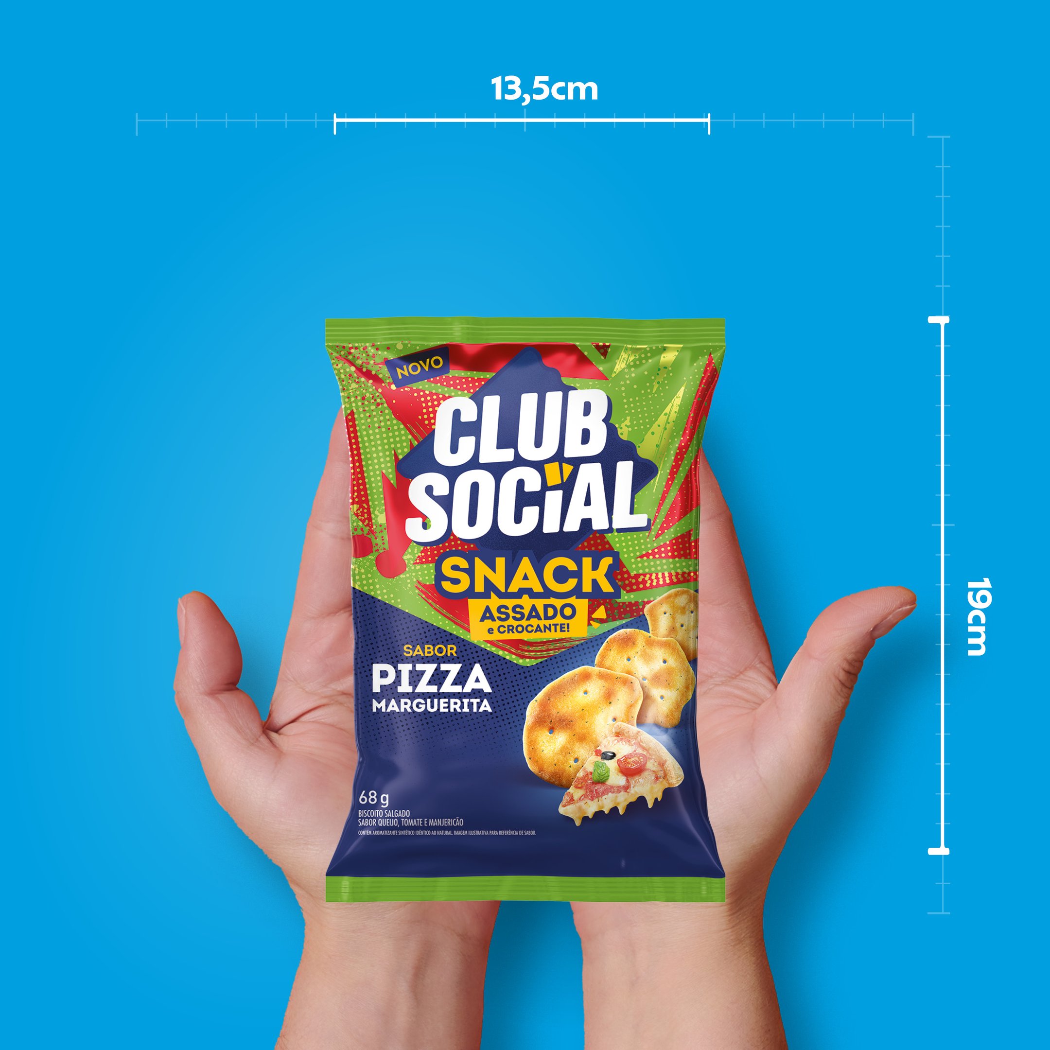 Salgadinho Club Social snack pizza 68g
