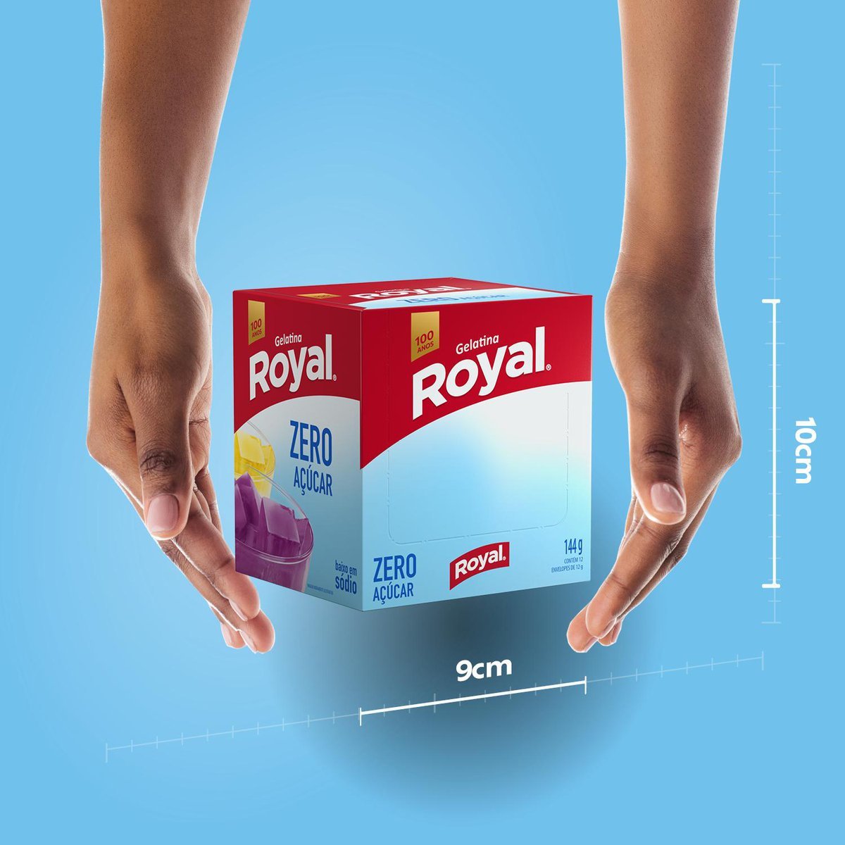 Gelatina Em P Royal Zero Acar Cereja Caixa Com 12 Unidades De 12g