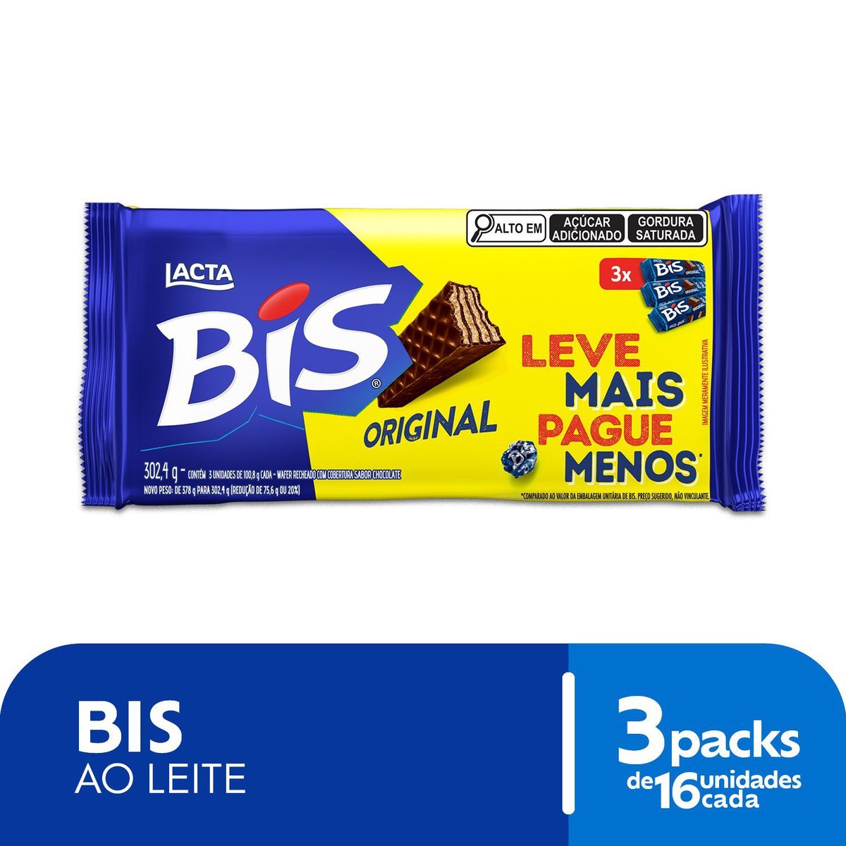 Bis Ao Leite - Kit com 3 unidades de 100,8g