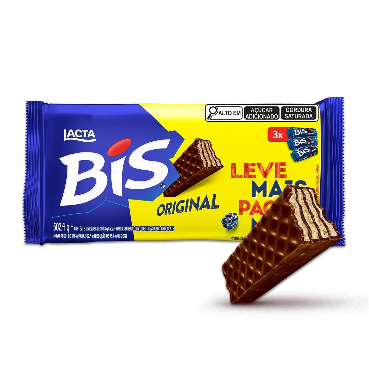 Bis Ao Leite - Kit com 3 unidades de 100,8g