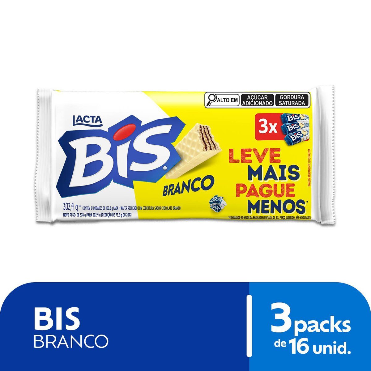 Bis Branco - Kit com 3 unidades de 100,8g