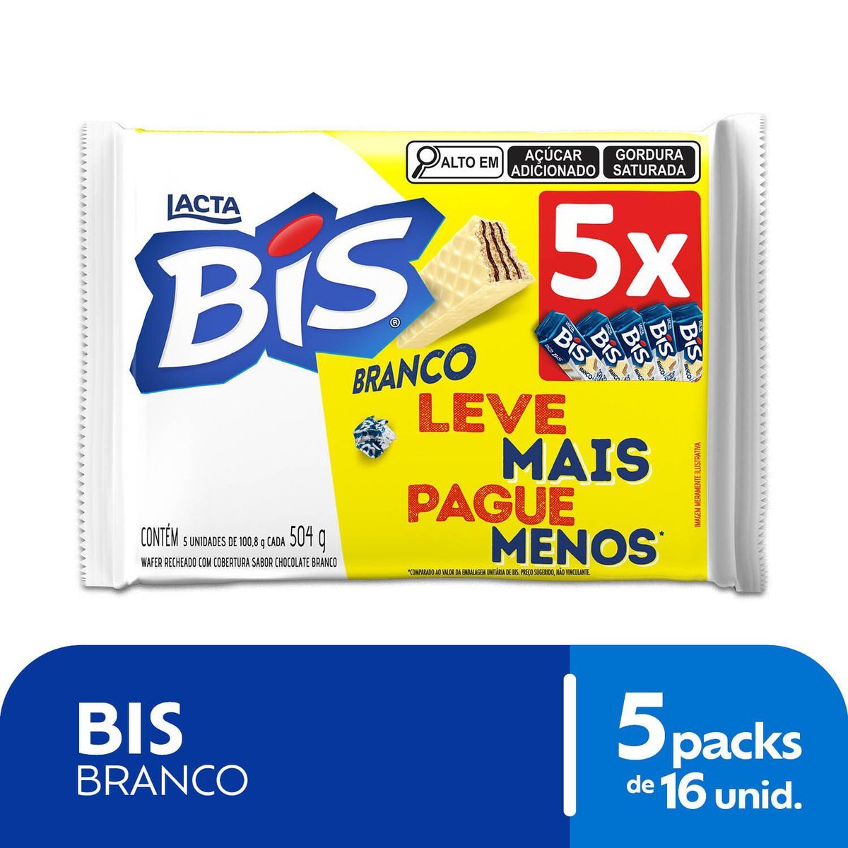 Bis Branco - Kit com 5 unidades de 100,8g