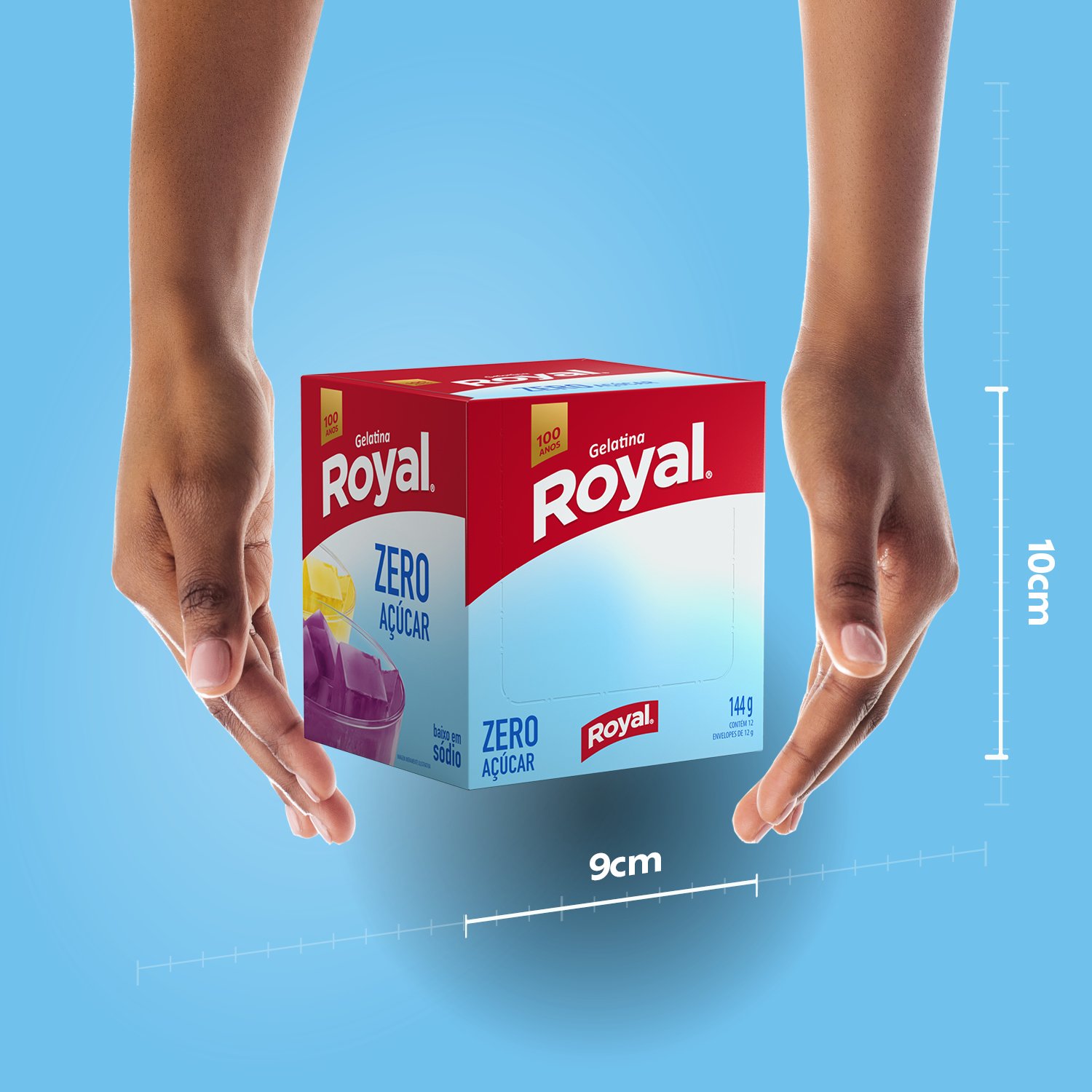 Gelatina Em P Royal Zero Aucar Morango Caixa Com 12 Unidades De 12g