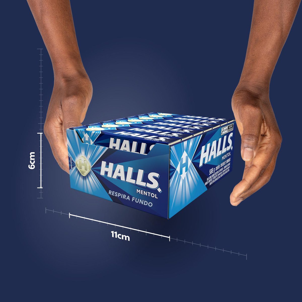 Bala Halls Mentol Caixa Com 21 Unidades De 28g