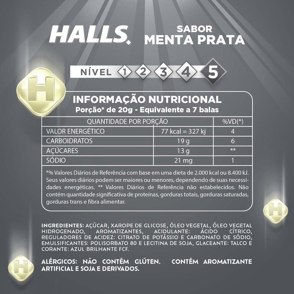 BALA HALLS MENTA PRATA 28G