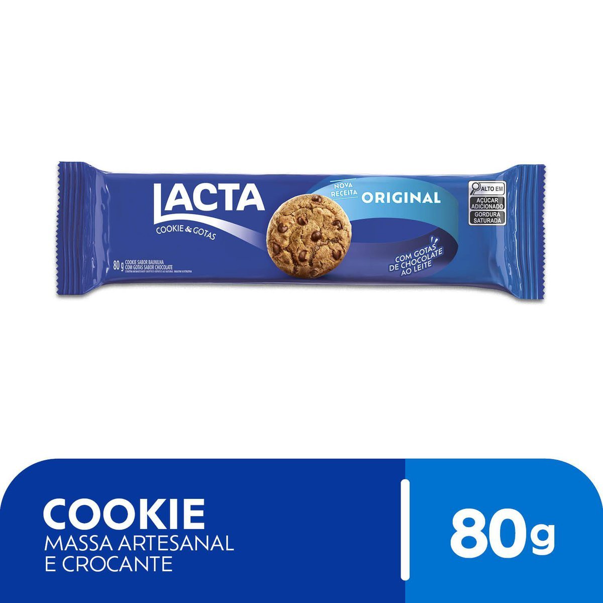 Biscoito Cookies Lacta Ao Leite 80g