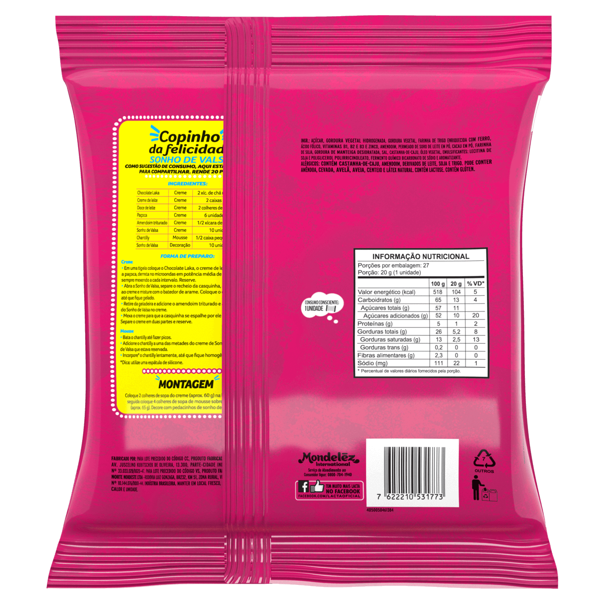 Chocolate Sonho de Valsa Pacote 540G