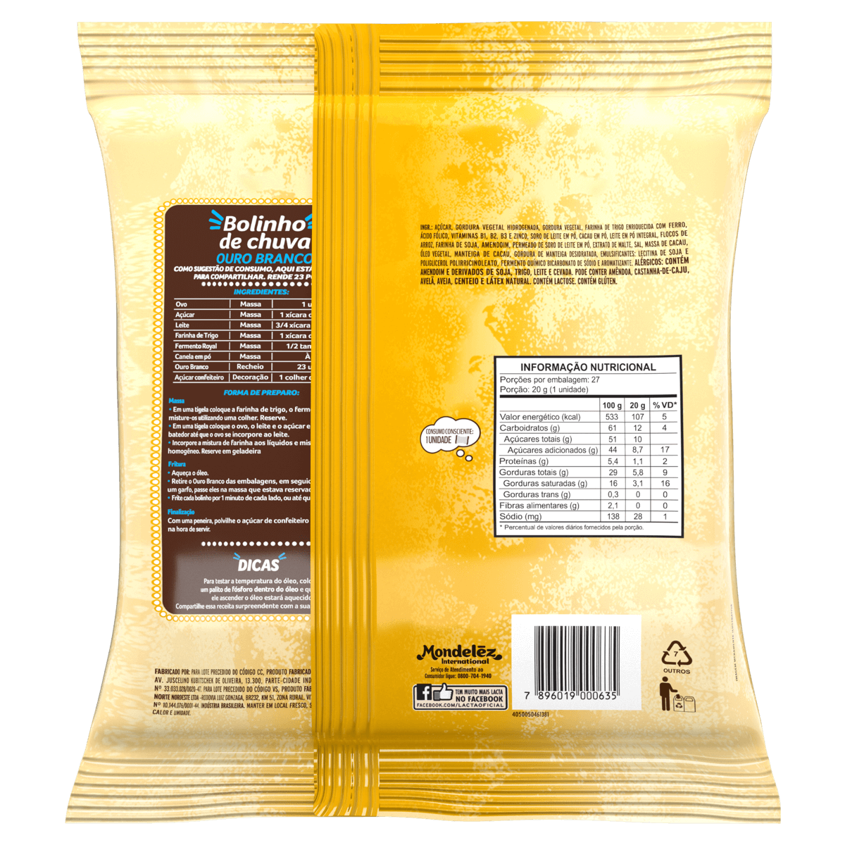 Chocolate Ouro Branco Pacote 540G