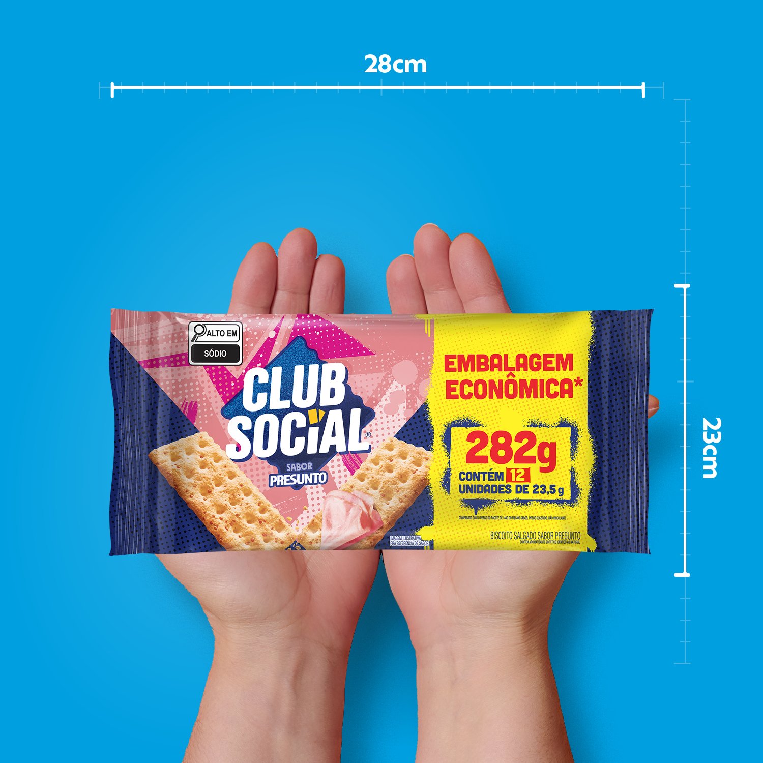 Biscoito Salgado Club Social presunto embalagem econmica 282g