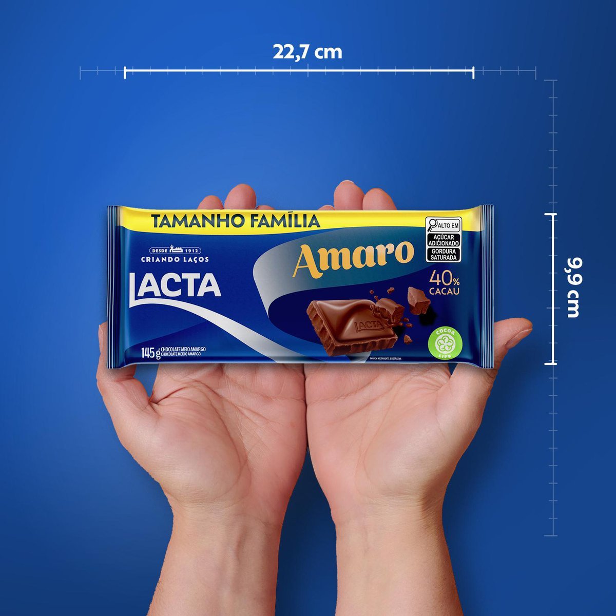 Chocolate Meio Amargo 40% Cacau Lacta Amaro 145g
