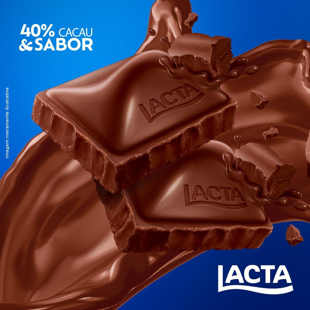 Chocolate Meio Amargo 40% Cacau Lacta Amaro 145g