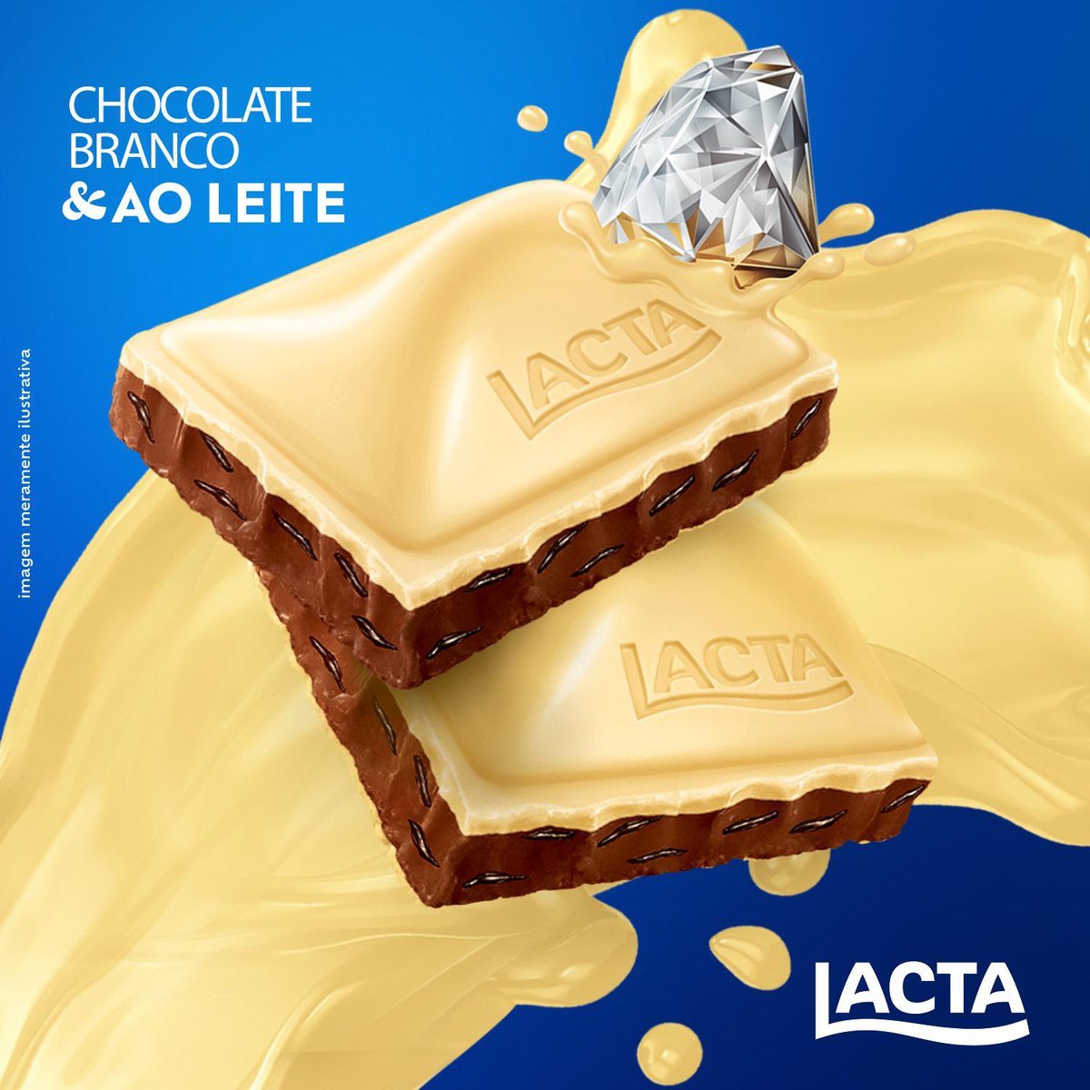Chocolate Lacta ao leite Diamante Negro Laka 145g