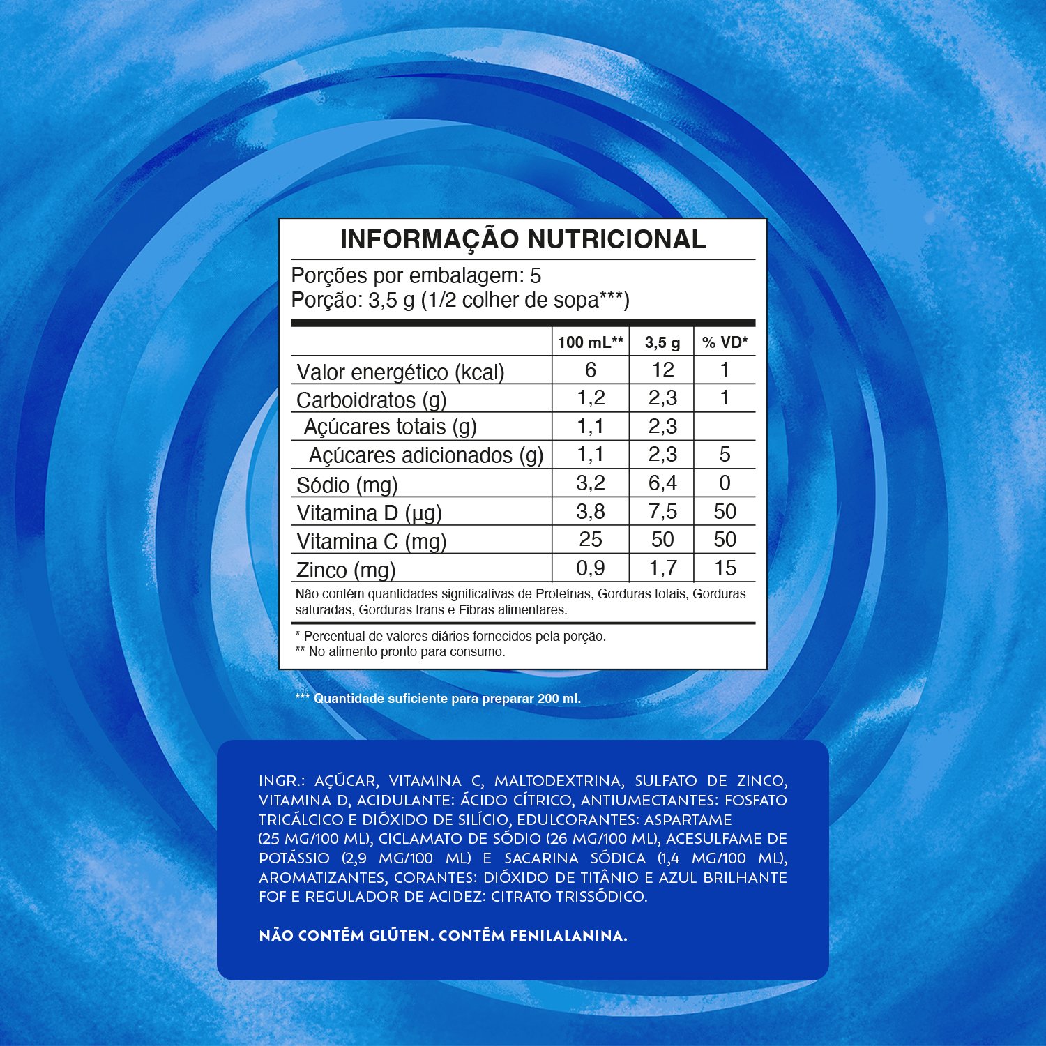 Refresco em p Tang Azul Espacial 18g - Caixa com 10 displays