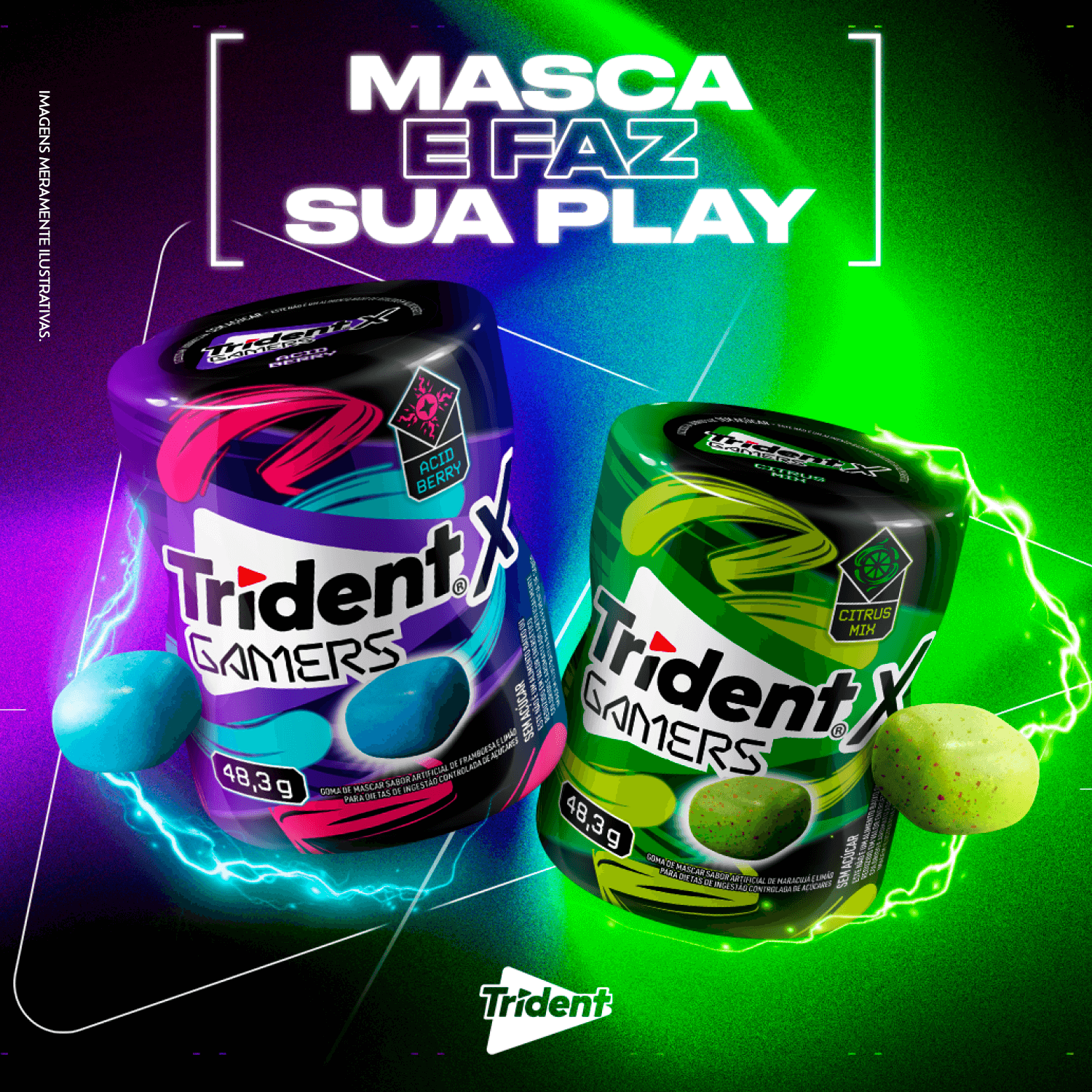 Trident X Gamers Citrus Mix - Display com 6 unidades