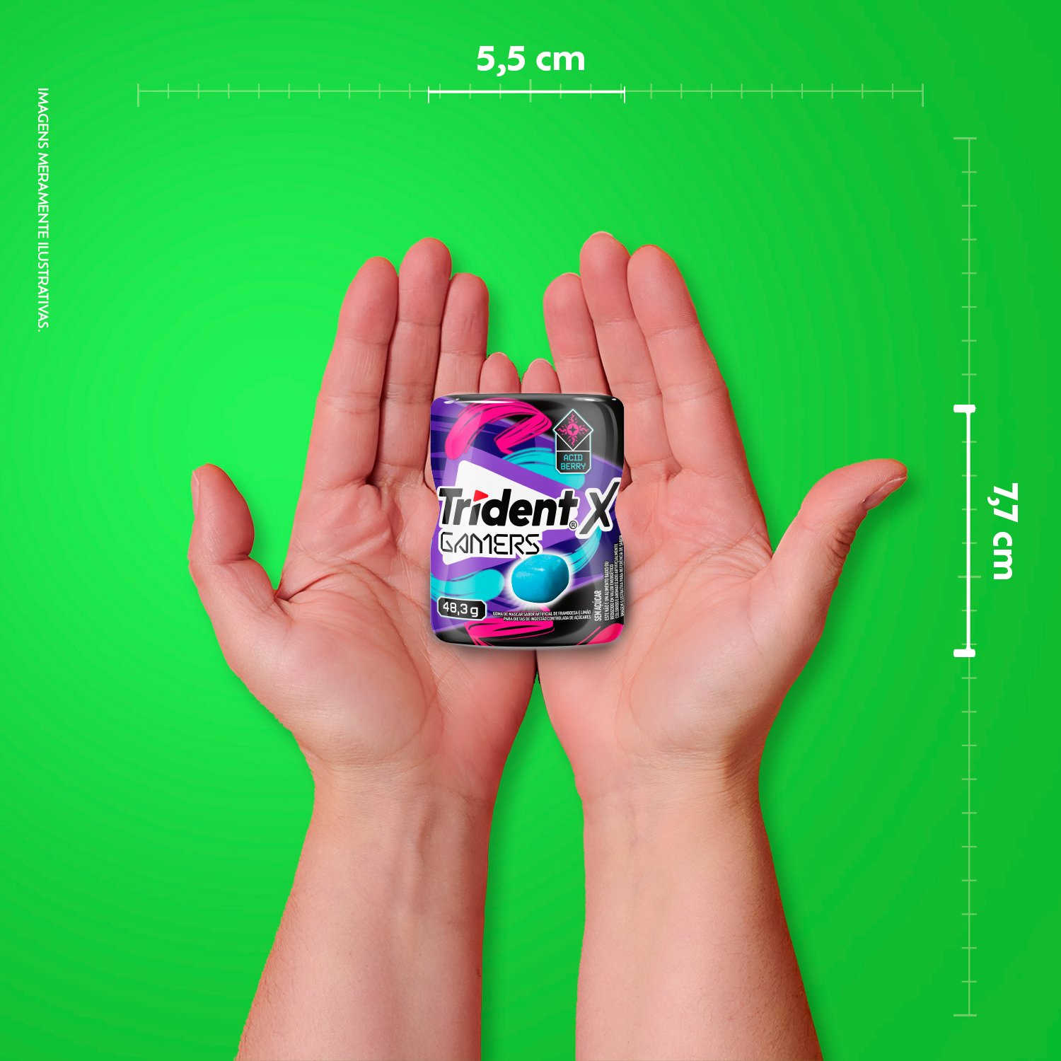 Trident X Gamers Acid Berry - Display Com 6 unidades
