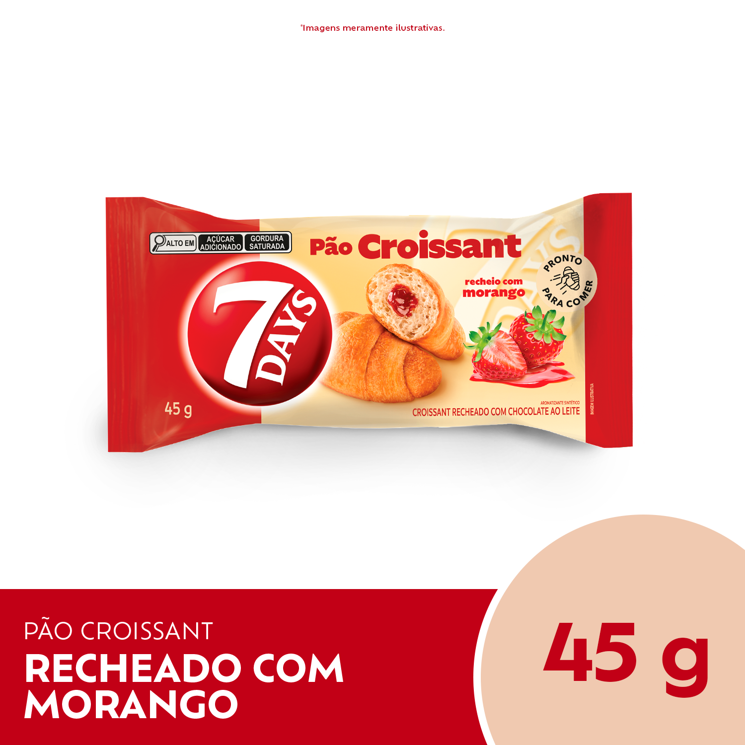 Croissant Morango 7Days - Display com 13 unidades
