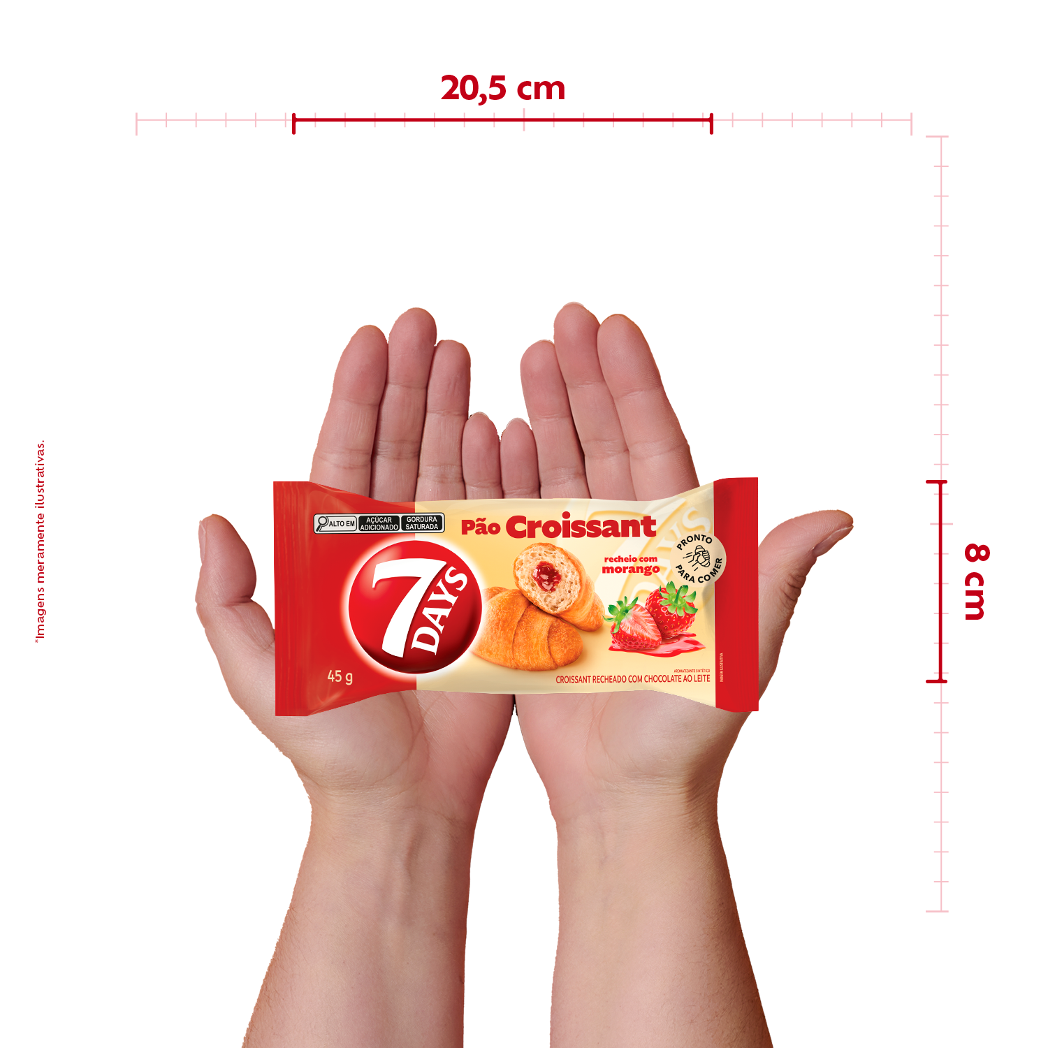 Croissant Morango 7Days - Display com 13 unidades