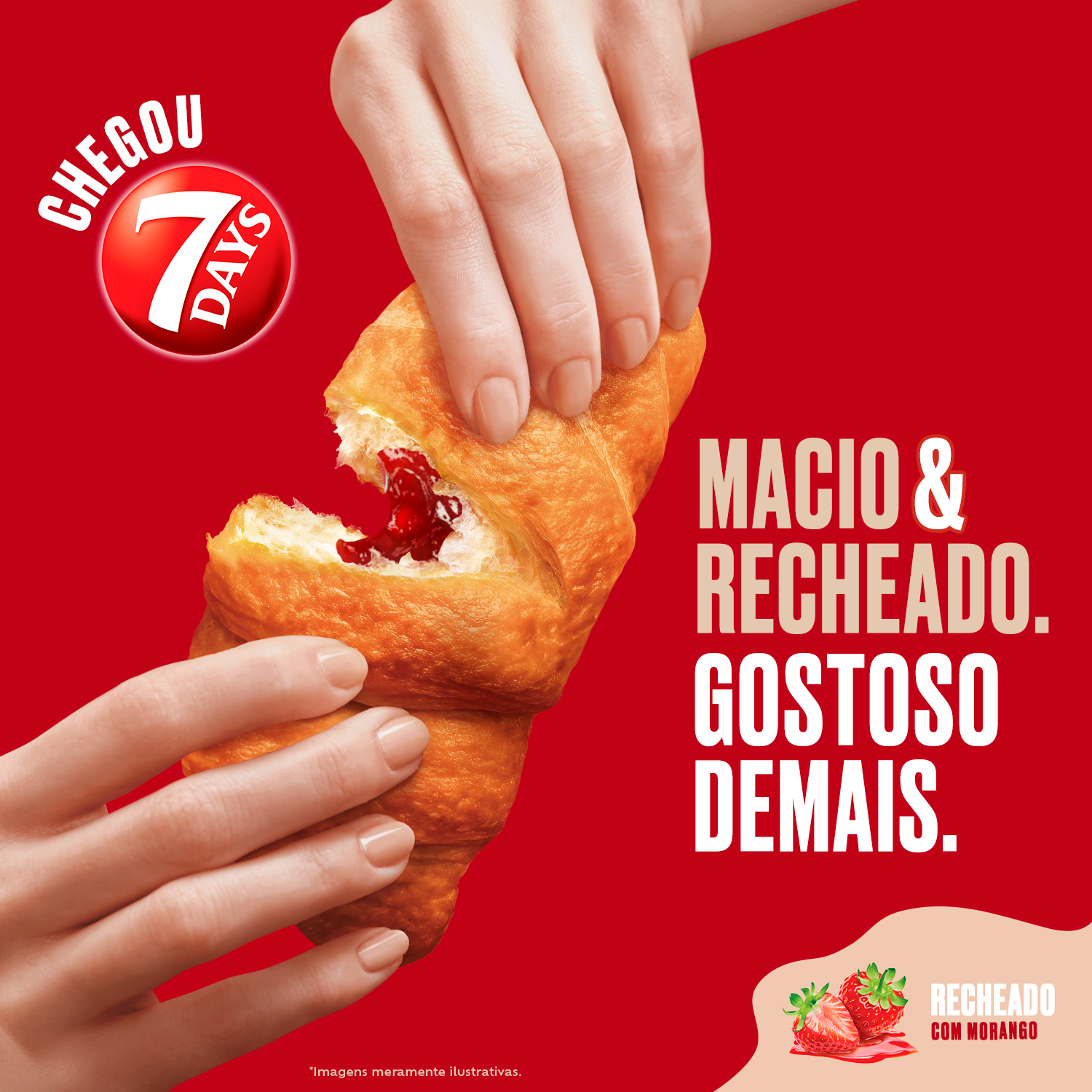 Croissant Morango 7Days - Display com 13 unidades