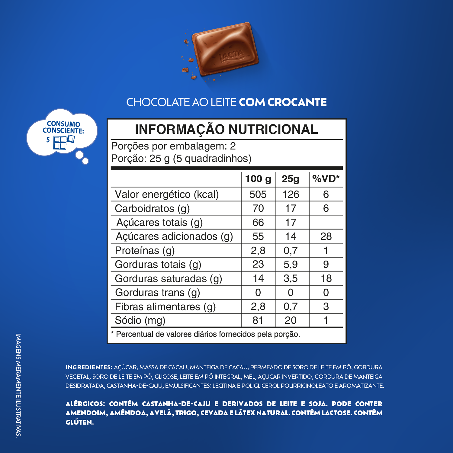 Chocolate Lacta Diamante Negro 50,1g - Display com 21 unidades