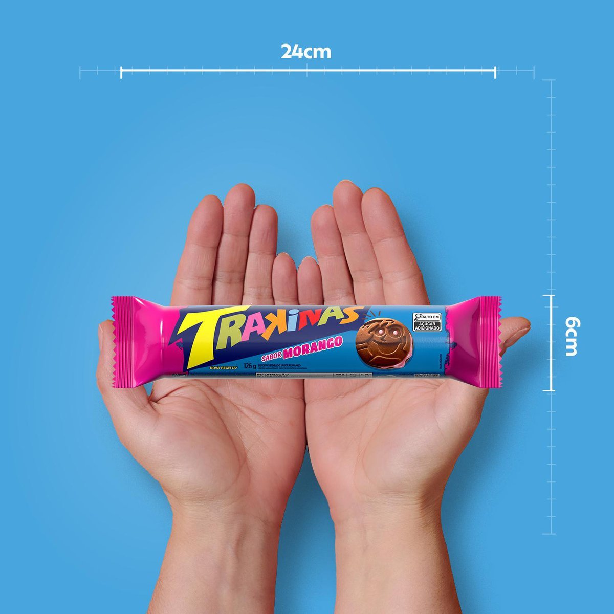 Biscoito Recheado Trakinas Morango 126g