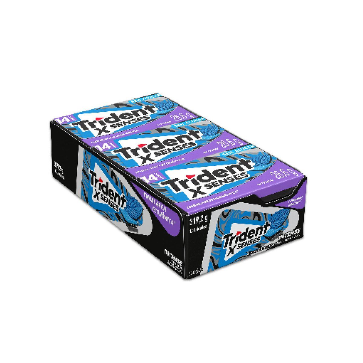 Chiclete Trident XSenses Intense Sem Acar - Caixa com 12 unid. de 26,6g