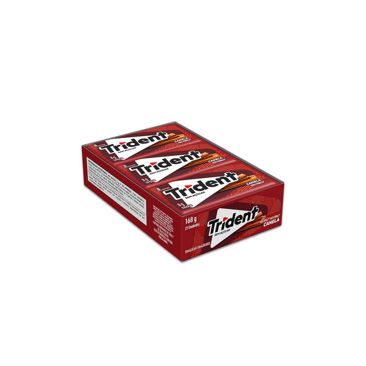 Chiclete Trident Canela Sem Acar - Caixa com 21 unid. de 8g