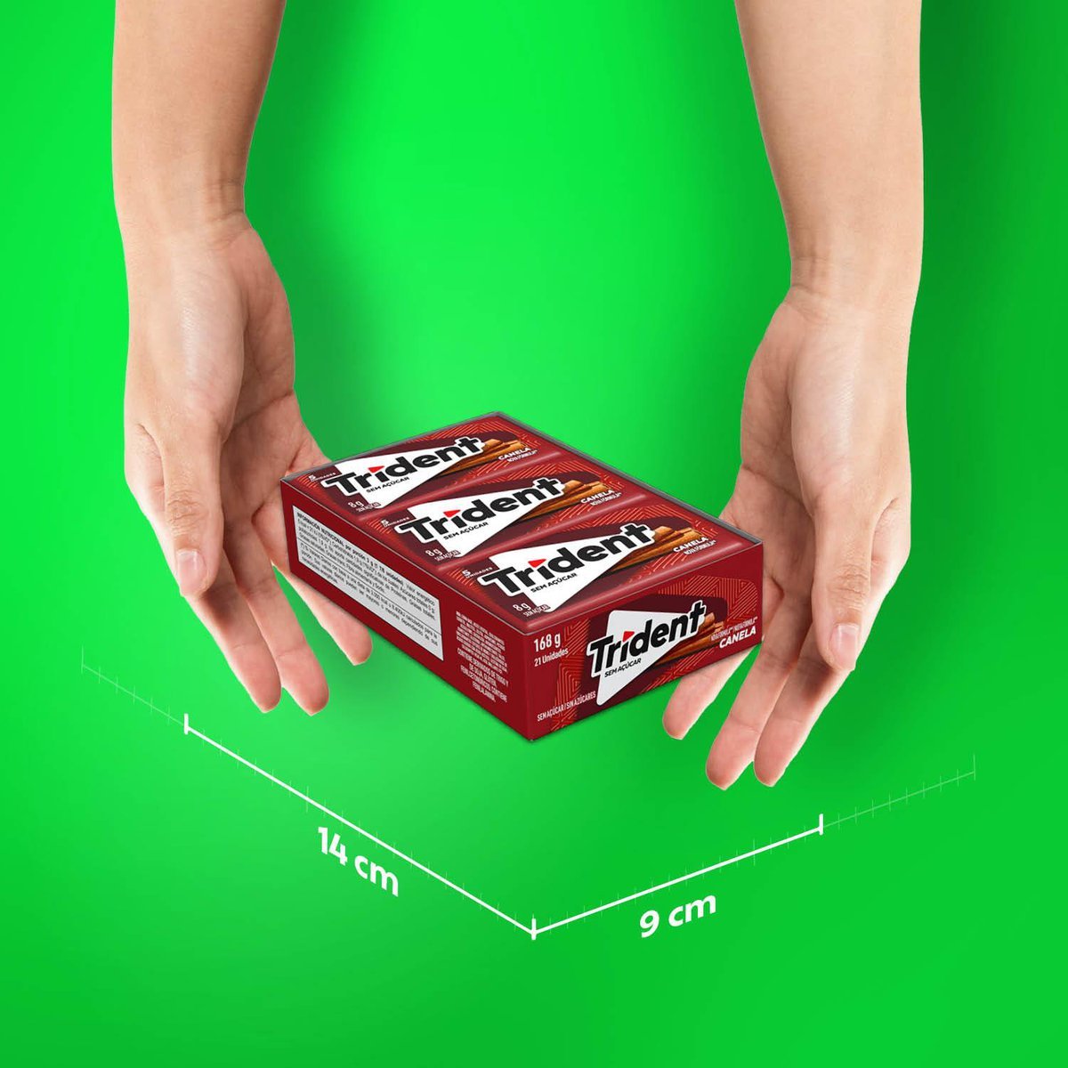 Chiclete Trident Canela Sem Acar - Caixa com 21 unid. de 8g