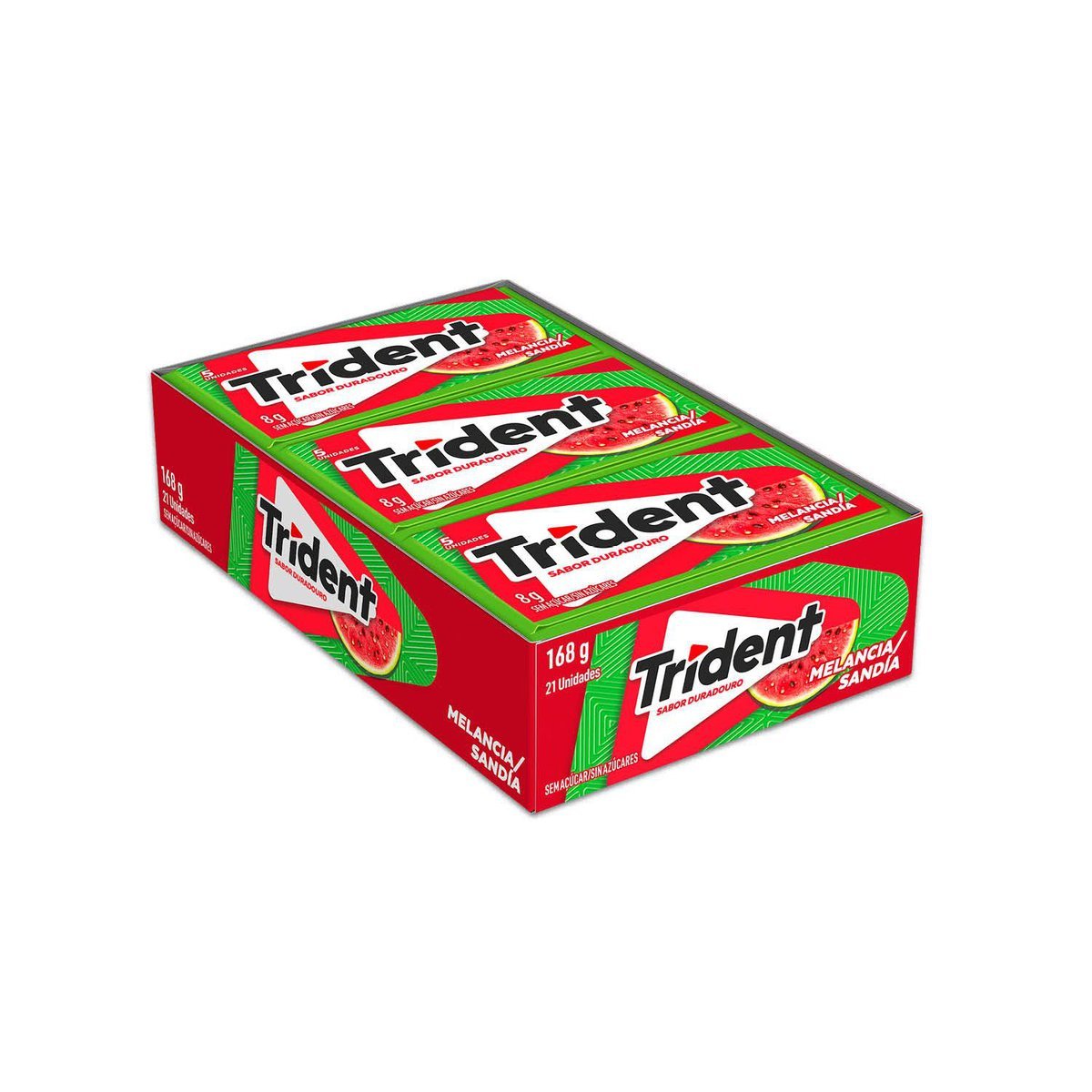 Chiclete Trident Melancia Sem Acar - Caixa com 21 unid. de 8g