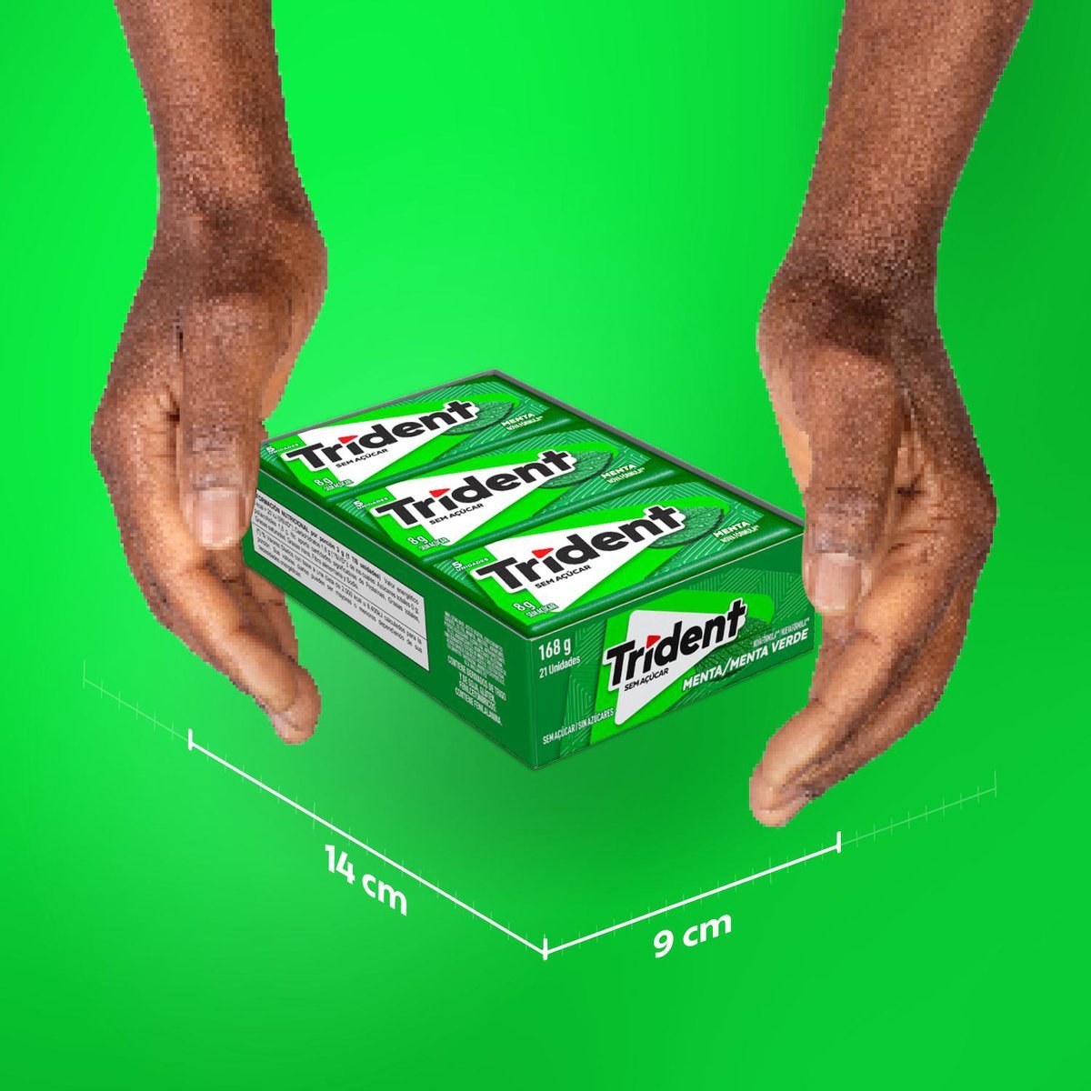 Chiclete Trident Menta Sem Acar - Caixa com 21 unid. de 8g