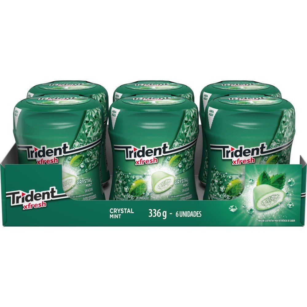 Goma de mascar Trident X Fresh Mint Garrafa display 6 unidades de 56g