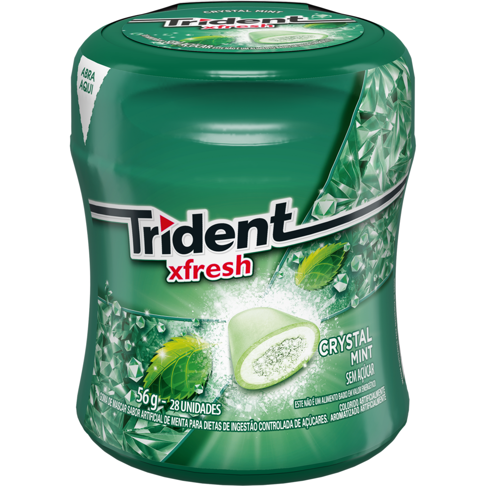 Goma de mascar Trident X Fresh Mint Garrafa display 6 unidades de 56g