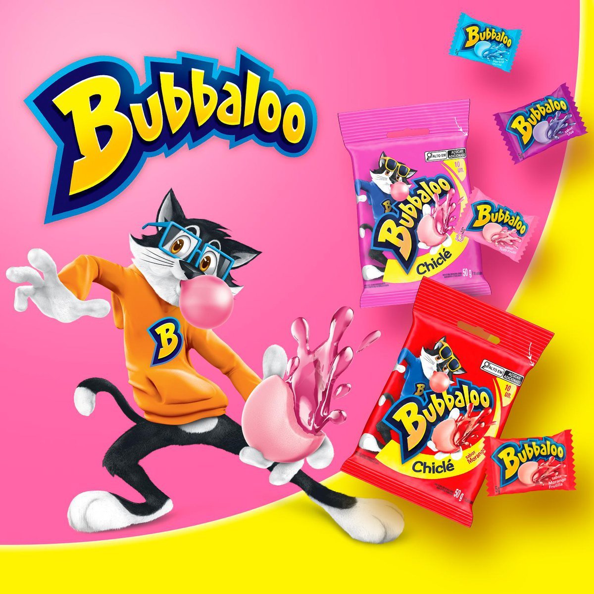 Chiclete Bubbaloo Tutti-Frutti 5g - Pacote com 10 unidades