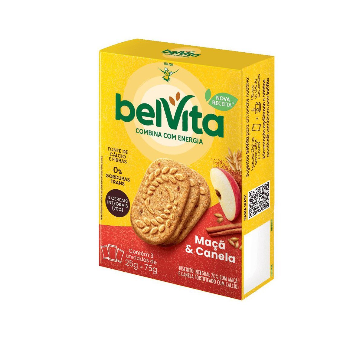 Biscoito BelVita Ma E Canela Multipack 75g com 3 Unidades de 25g