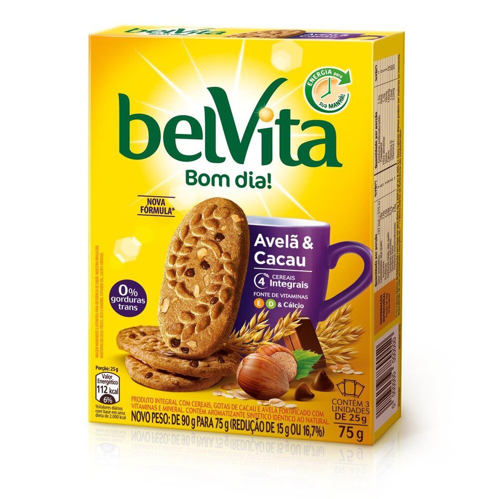 Biscoito BelVita Avel e Cacau Multipack 75g