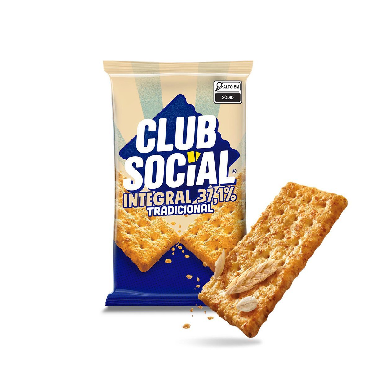Biscoito Salgado Club Social integral multipack 144g