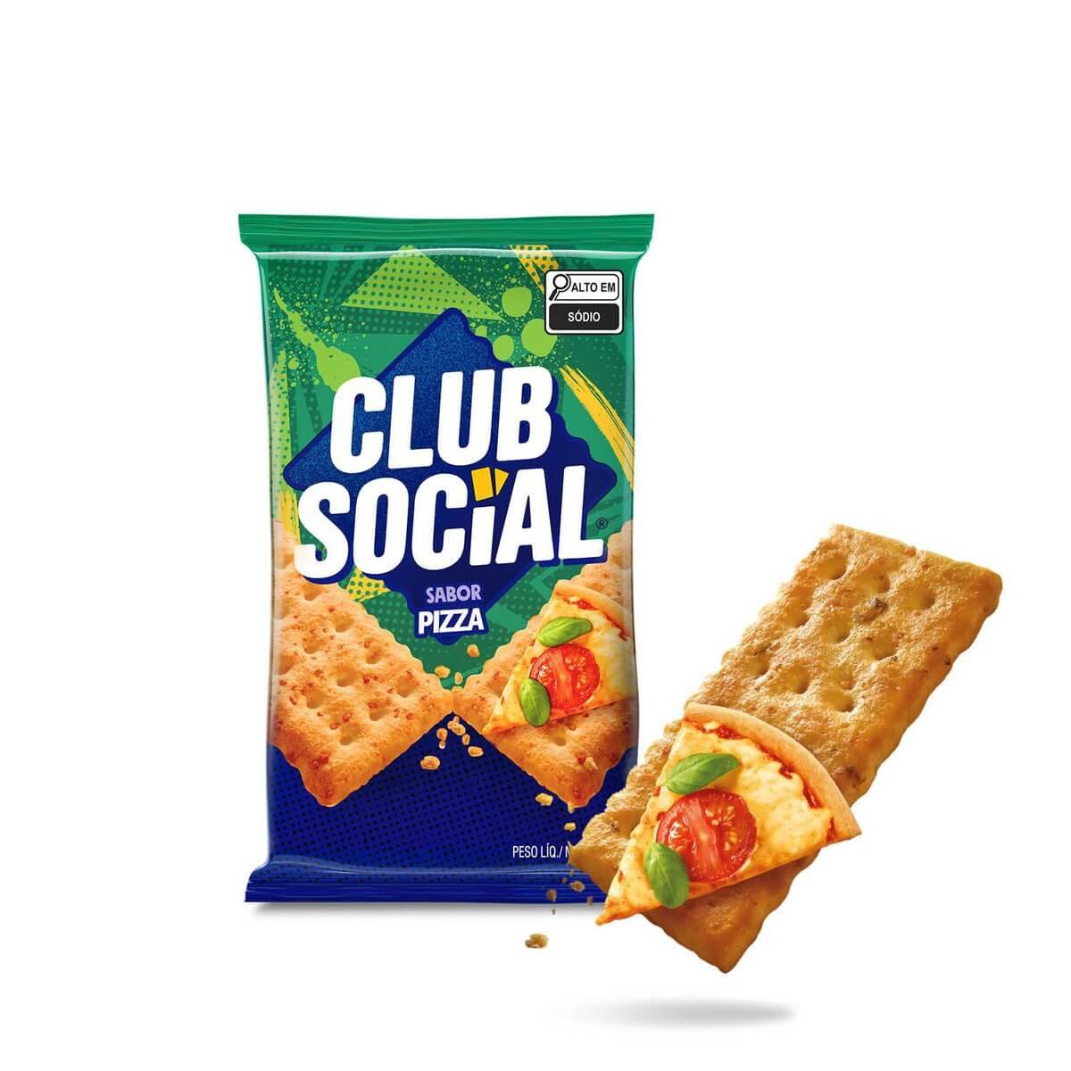Biscoito Salgado Club Social pizza multipack 141g