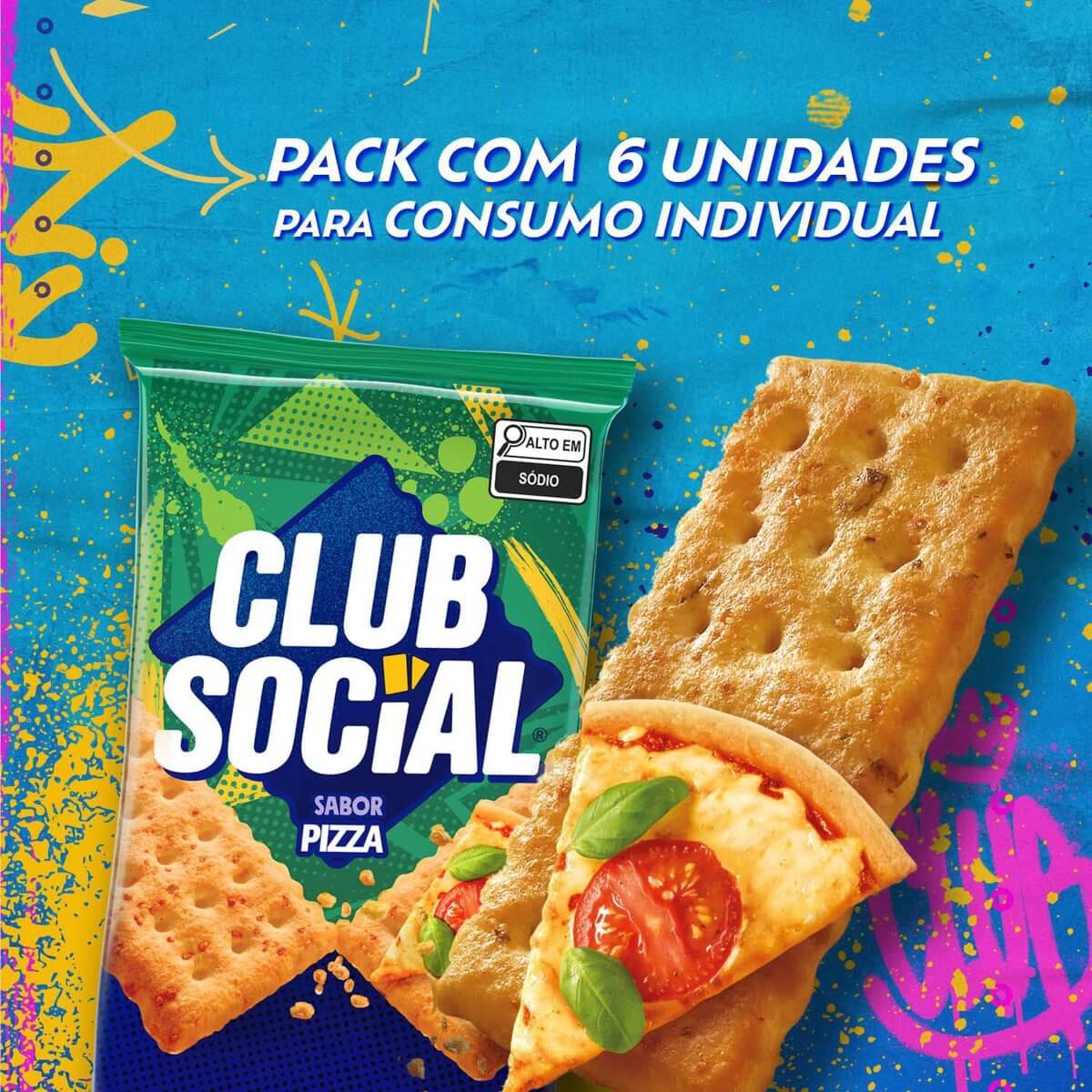 Biscoito Salgado Club Social pizza multipack 141g