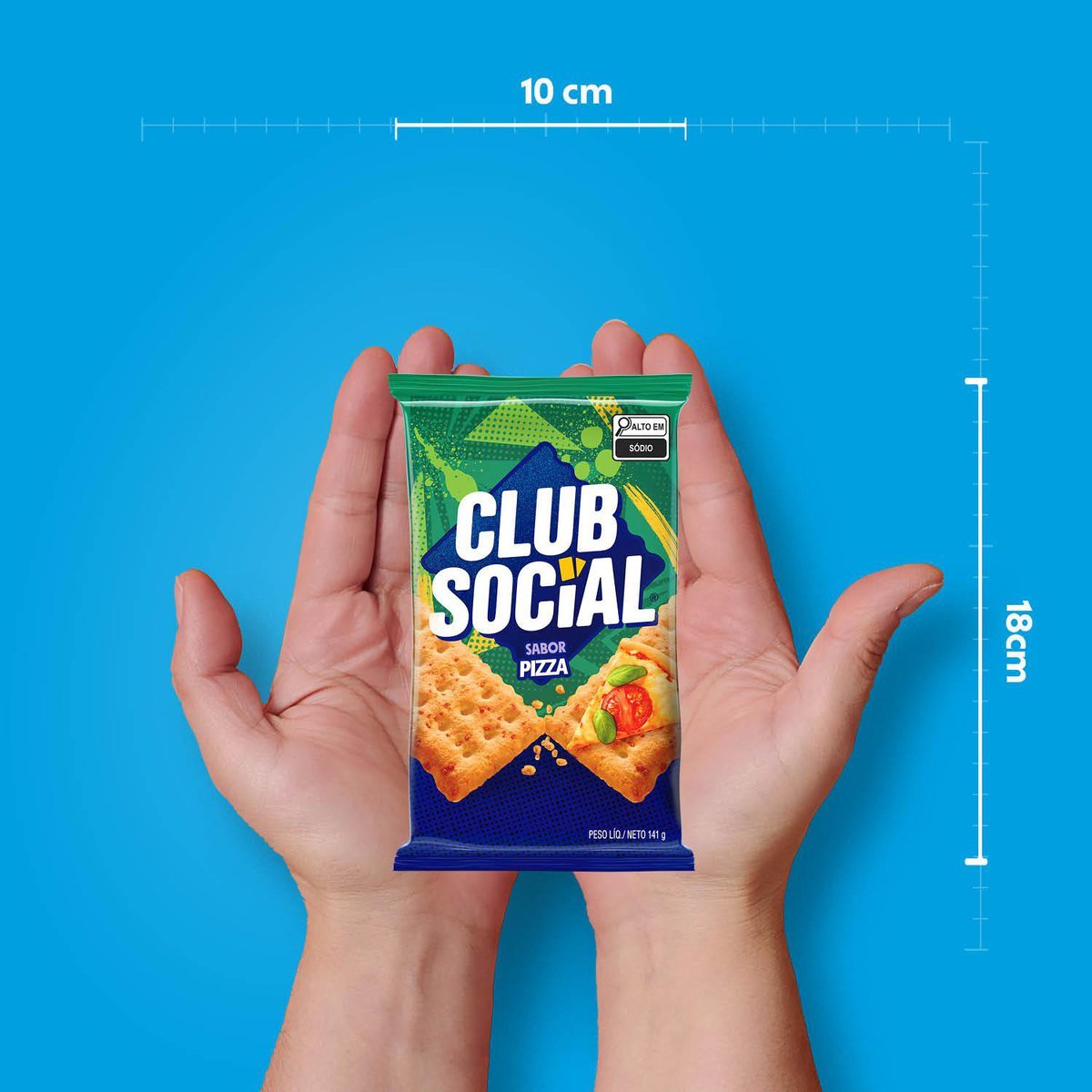 Biscoito Salgado Club Social pizza multipack 141g