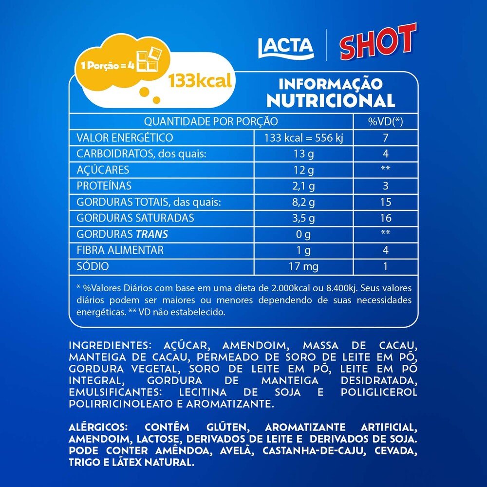 Chocolate Lacta Shot 90g