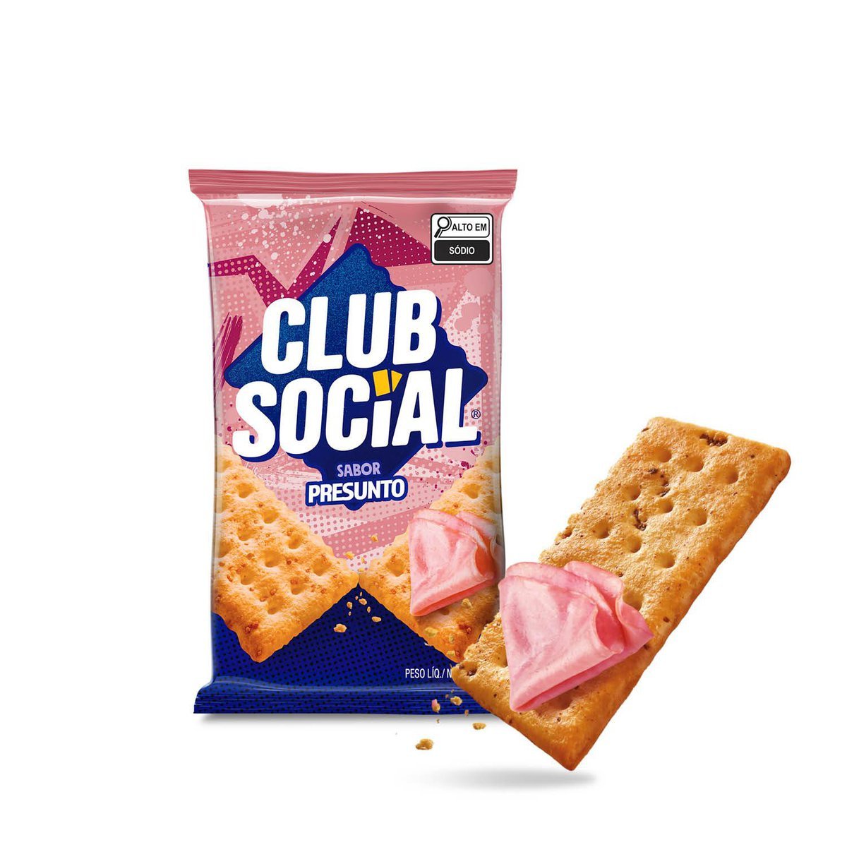 Biscoito Salgado Club Social presunto multipack 141g